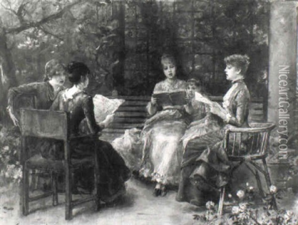 Ein Quartett Oil Painting - Friedrich August von Kaulbach