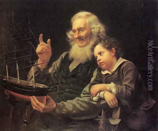 A Story of the Sea Oil Painting - John George Brown