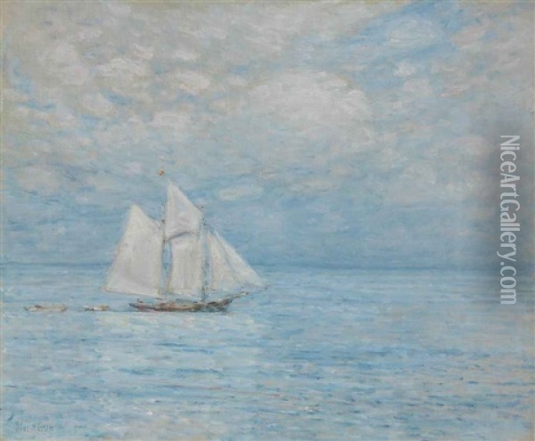 Sailing On Calm Seas Oil Painting - Childe Hassam