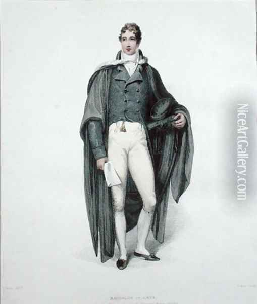 Bachelor of Arts, engraved by J. Agar, published in R.Ackermann's History of Oxford, 1813 Oil Painting - Thomas Uwins
