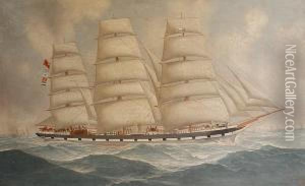 The 'airlie' At Sea Oil Painting - John Henry Mohrmann