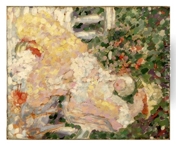 Mother And Child In A Garden Oil Painting - Maurice Prendergast