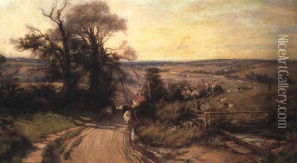 Over The Hills And Far Away Oil Painting - William Gilbert Foster