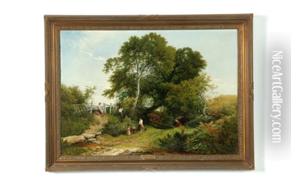 Berry Pickers Oil Painting - Henry John Boddington