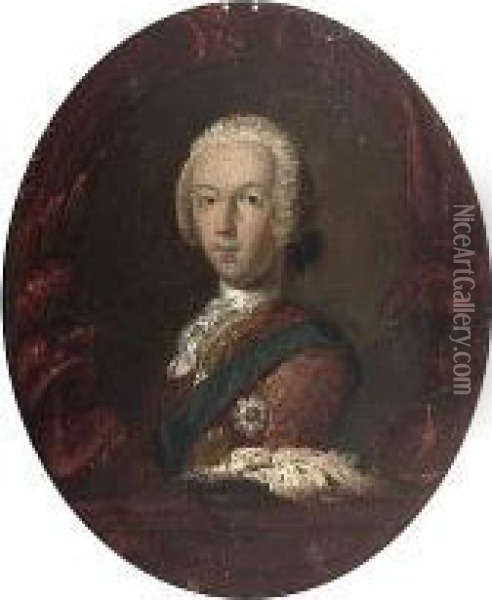 Bust Length Portrait Of Prince Charles Edward Stuart Oil Painting - Robert Strange