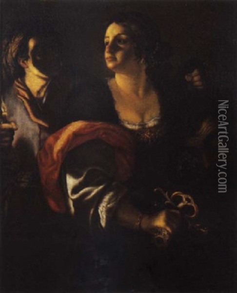 Giuditta E Oloferne Oil Painting - Carlo Saraceni