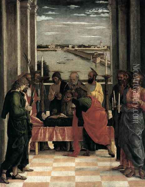 Death of the Virgin c. 1461 Oil Painting - Andrea Mantegna