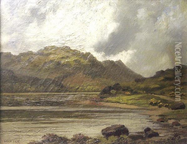 Loch Scene, And Another Similar Oil Painting - Andrew Allan
