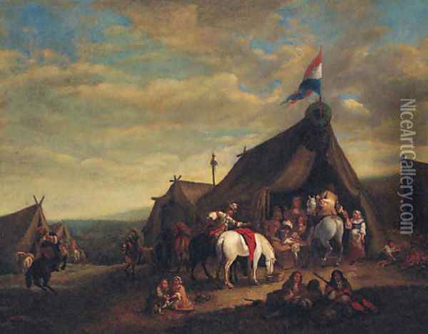 A cavalry encampment Oil Painting - Philips Wouwerman