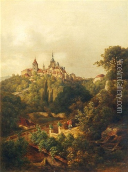 Hradschin In Prag Oil Painting - Johann Novopacky
