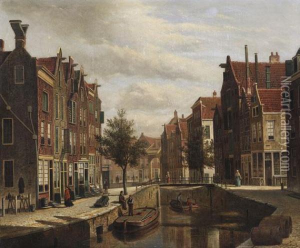 Hollandische Stadtansicht Oil Painting - Willem Koekkoek
