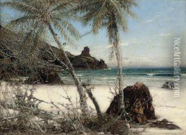 The Coral Strand Oil Painting - Albert Goodwin
