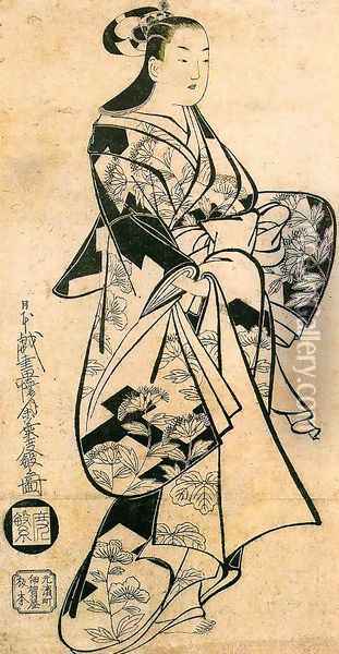 Standing Woman 1711-16 Oil Painting - Kaigetsudo Dohan