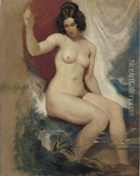 Seated Female Nude Oil Painting - William Etty