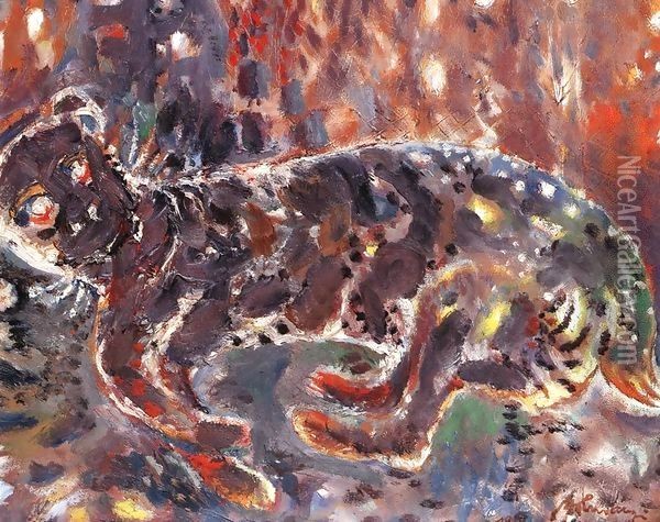 The Cat 1950 Oil Painting - Eugene Galien-Laloue