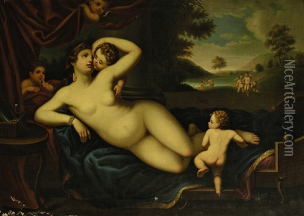 Venus Mit Amoretten Oil Painting - Johann Baptist Lampi the Younger