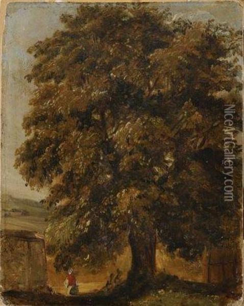 Grand Arbre Au Petit Bry Oil Painting - Louis Jacques Mande Daguerre