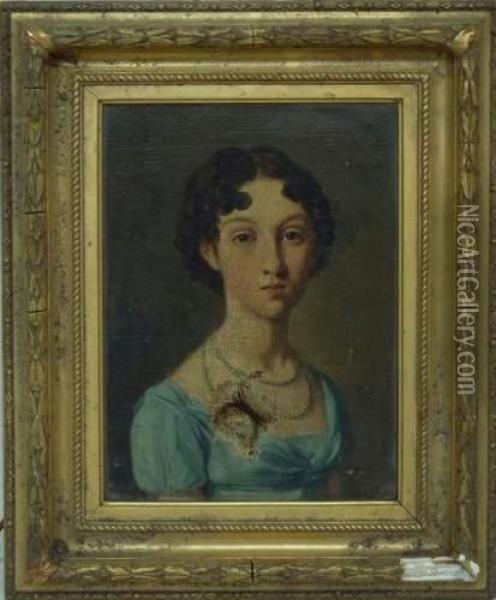 Portrait De Jeune Femme Oil Painting - Louis Leopold Boilly