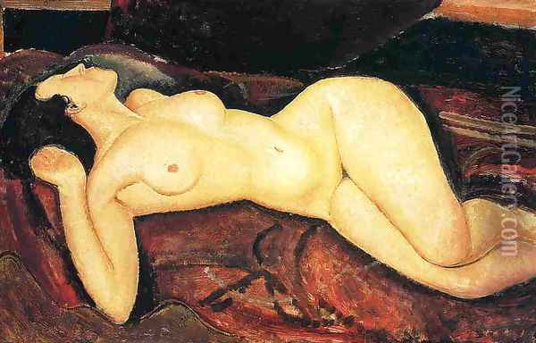 Recumbent Nude Oil Painting - Amedeo Modigliani