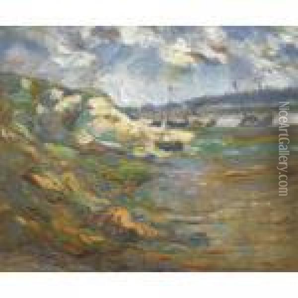 Marine, Bateaux A L'echouage (seascape, Boats Aground) Oil Painting - Roderic O'Conor