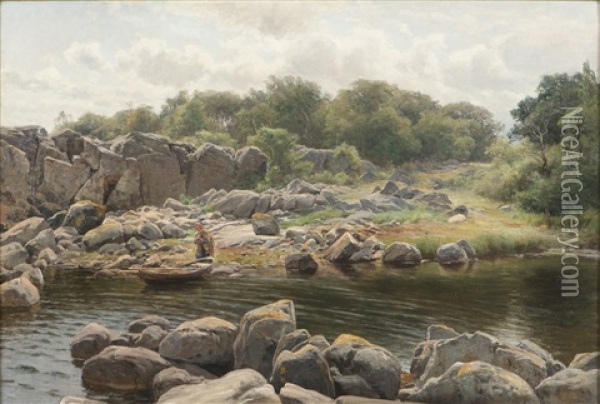Landscape Oil Painting - Berndt Adolf Lindholm