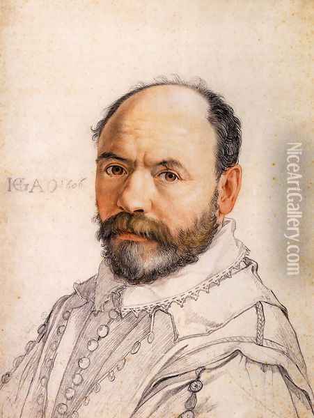 Portrait of the Sculptor Pierre Francheville Oil Painting - Hendrick Goltzius