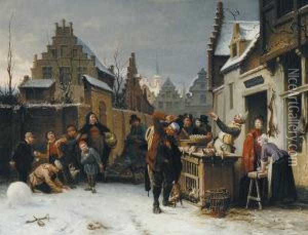 Winterse Plagerijen Oil Painting - Jan David Col