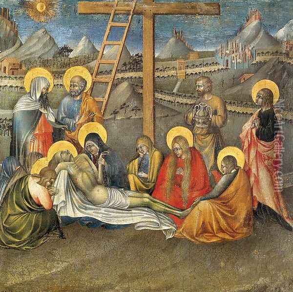 The Lamentation 1445 Oil Painting - Giovanni di Paolo