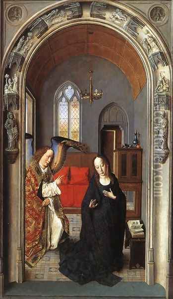 The Annunciation c. 1445 Oil Painting - Dieric the Elder Bouts