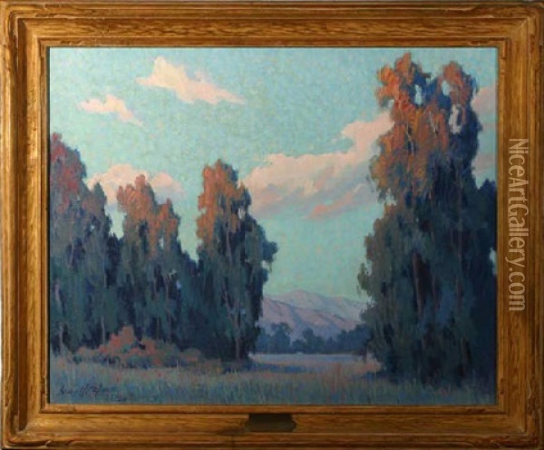 California Sunset Oil Painting - Louis Hovey Sharp