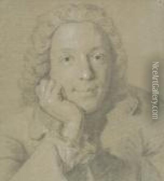Portrait Of A Gentleman Oil Painting - Maurice Quentin de La Tour