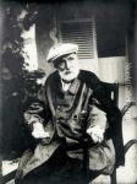 Portrait De L'artiste Dans Sa Maison A Cagnessur- Mer Oil Painting - Pierre Auguste Renoir