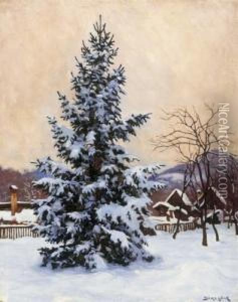 Winter Oil Painting - Samu Bortsok