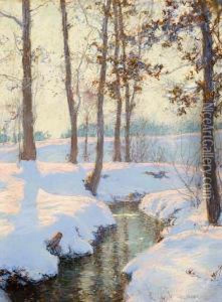 Brook In Winter Oil Painting - Walter Launt Palmer