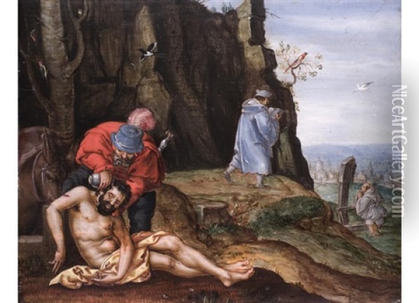 Der Barmherzige Samariter Oil Painting - Jacob Symonsz Pynas