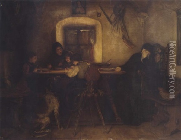 Trauer Im Forsthaus Oil Painting - Nikolaus Gysis