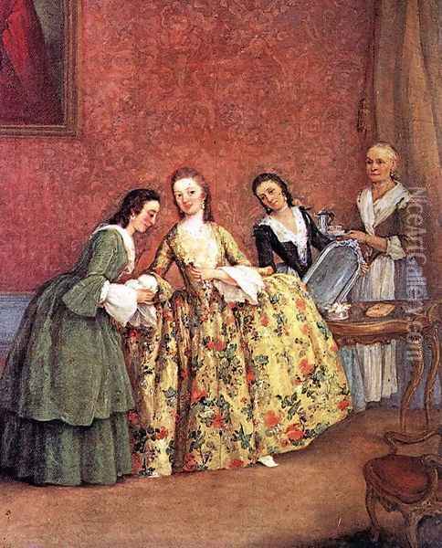 The Venetian Lady's Morning Oil Painting - Pietro Longhi