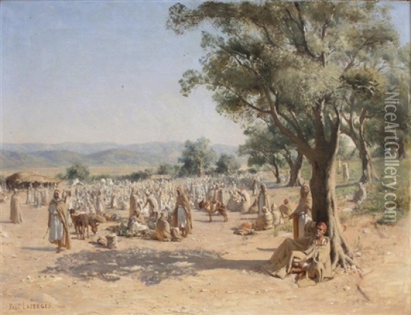 Marche Arabe A Menerville Algerie Oil Painting - Paul Jean Baptiste Lazerges