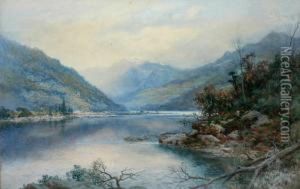New Zealand Fjord Oil Painting - William Joseph Wadham