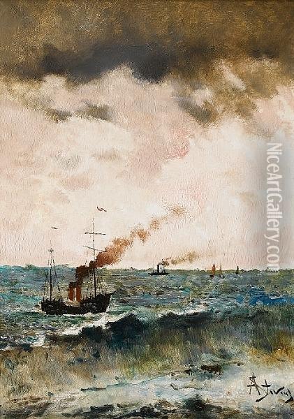 Stormy Sea Oil Painting - Aime Stevens