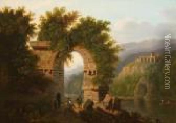 Landscape With Ruins Oil Painting - Alexander Nasmyth