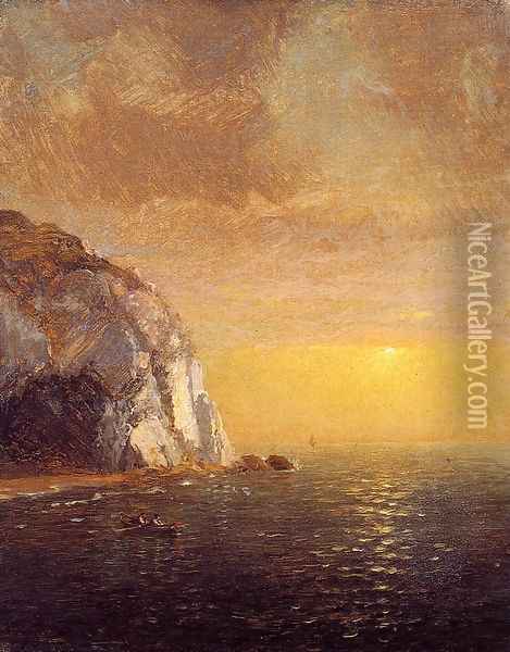 Rowing at Sunset Oil Painting - Jasper Francis Cropsey