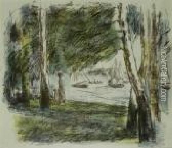 Blick Von Der Uferpromenade Auf Den Wannsee Oil Painting - Max Liebermann