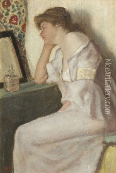 Femme Pensive Oil Painting - Armand Rassenfosse