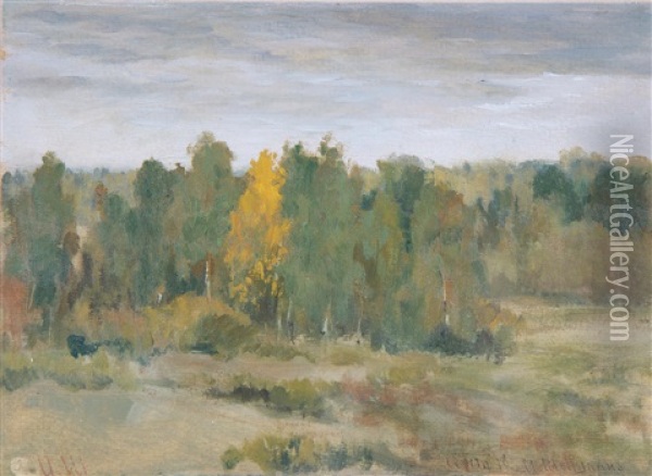 Grey Day Oil Painting - Iwan Iwanowicz Shishkin