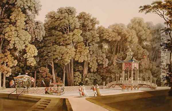 The Chinese Pavilion in the Laxenburg Gardens Vienna Oil Painting - Laurenz Janscha