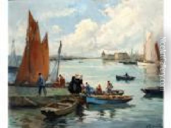 Concarneau Oil Painting - Henri Alphonse Barnoin