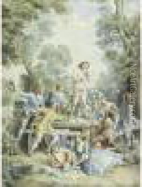 Joseph Oil Painting - Louis Joseph, Dit Watteau De Lille
