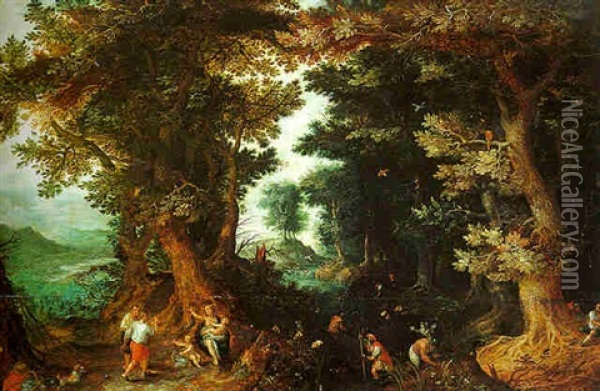 Latona And The Frogs Oil Painting - Jan Brueghel the Elder