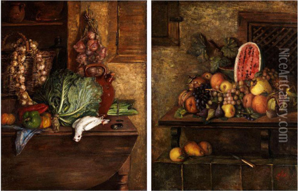 Gemaldepaar Oil Painting - G. Miro